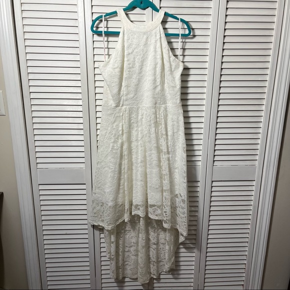 🎉HP🎉 Dressystar Cream High-Low Lace Dress, Size 2X - Picture 6 of 11